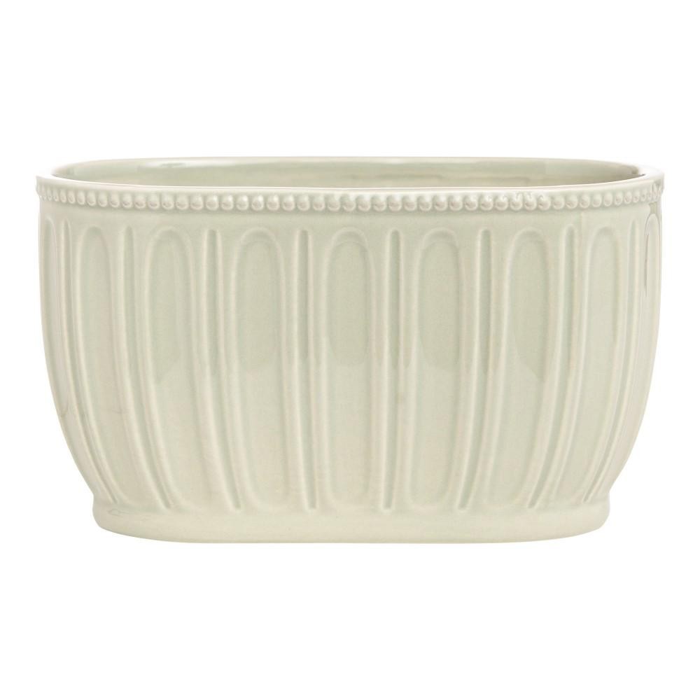 VASO CERAMICA OVALE CM.19,5x10,5x11 VERDE